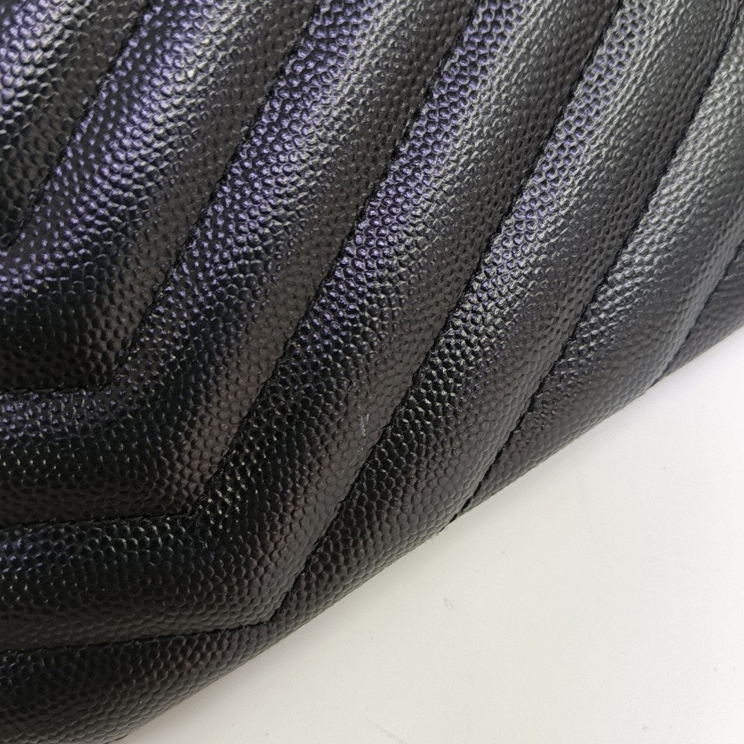 MONOGRAM Chevron Calfskin Black