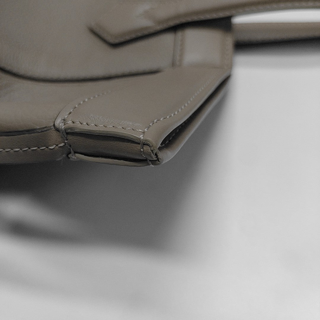 Leather Tote Bag Gray