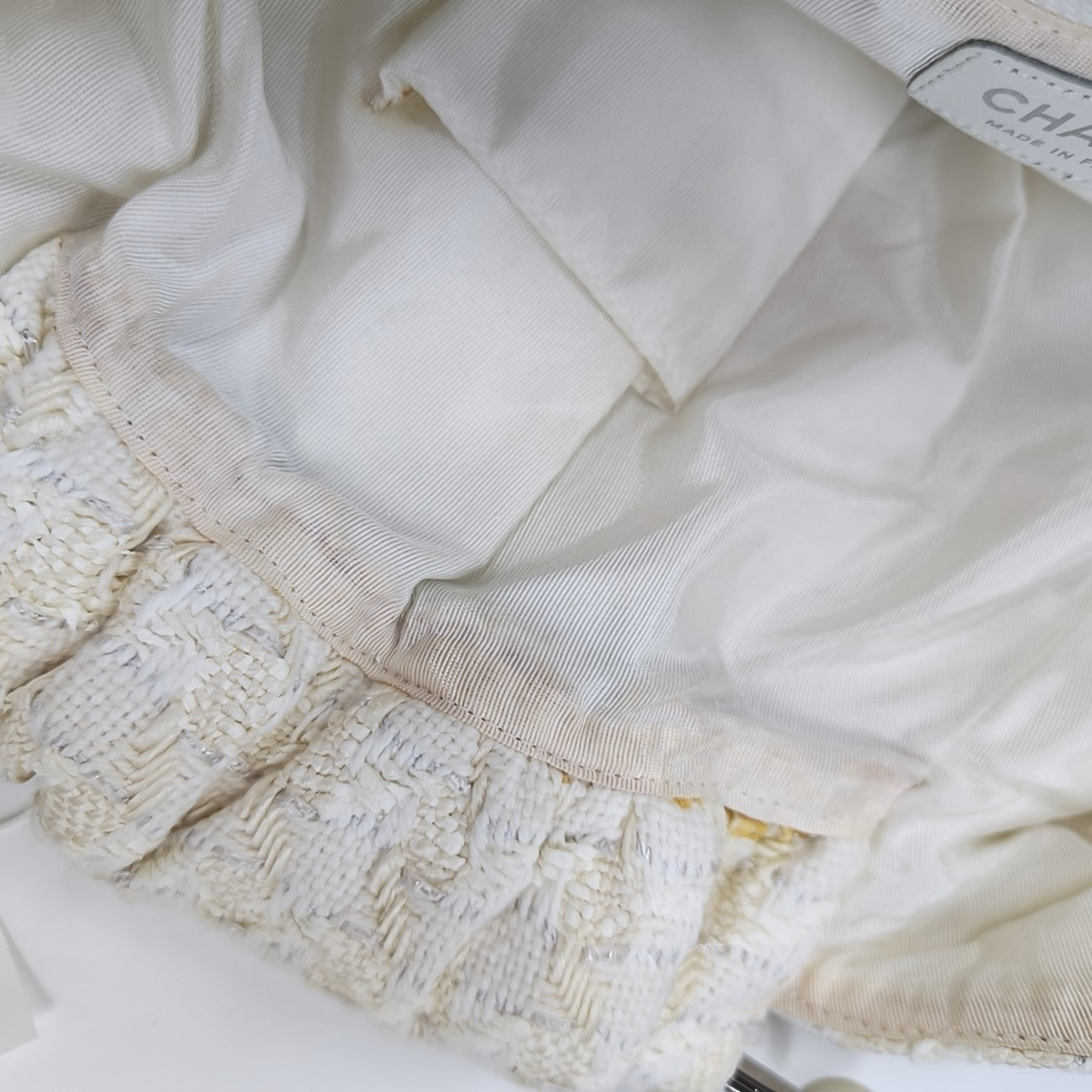 Fabric Top Handle Bag White