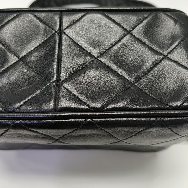 Quilted Lambskin Shoulder Bag Black