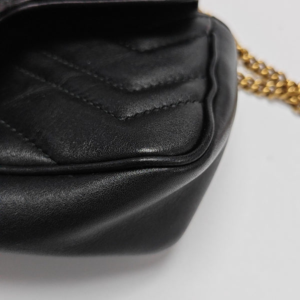GG Marmont Mini Quilted Calfskin Black