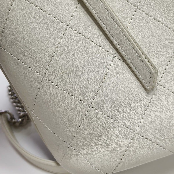 Quilted Calfskin Shoulder Bag White
