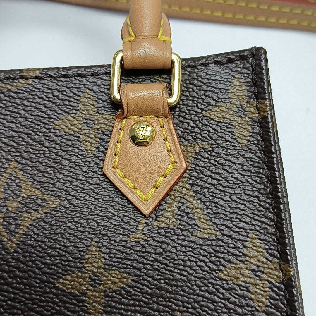 SAC PLAT Mini Monogram Coated Canvas Brown