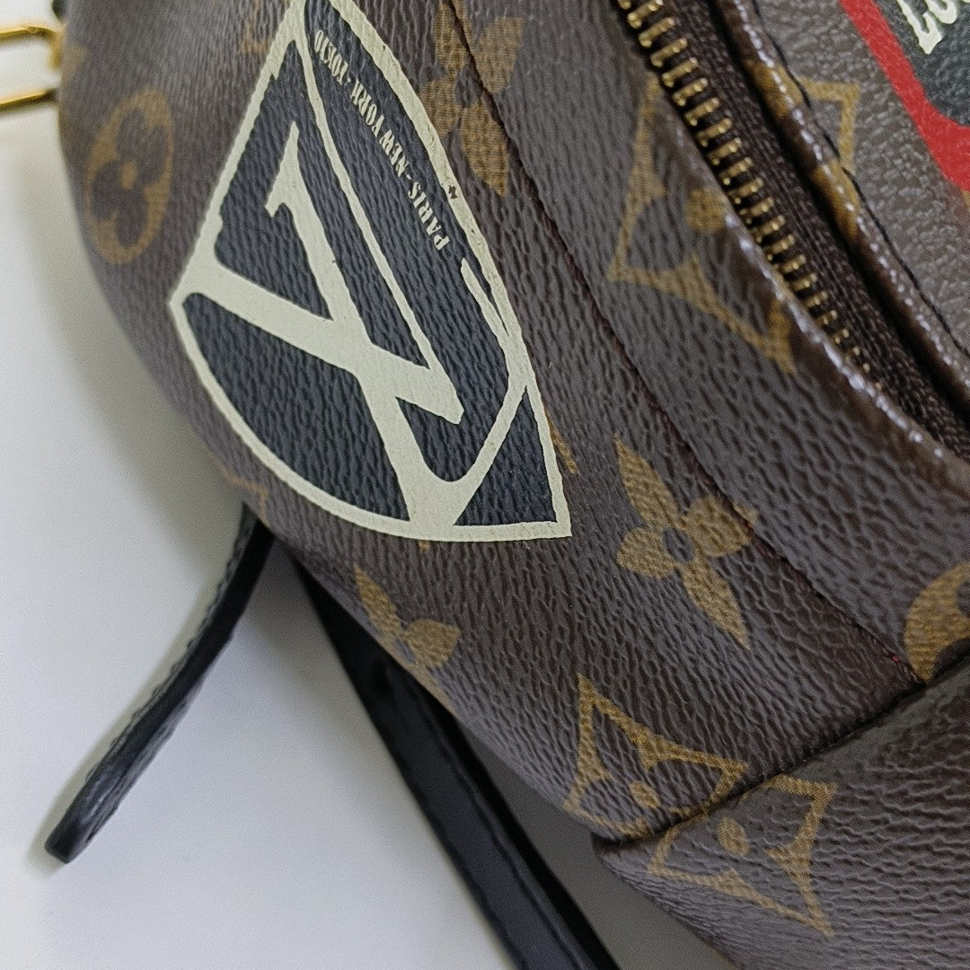 PALM SPRINGS Mini Monogram Coated Canvas Brown