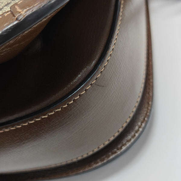 Horsebit 1955 Medium Monogram Coated Canvas Beige
