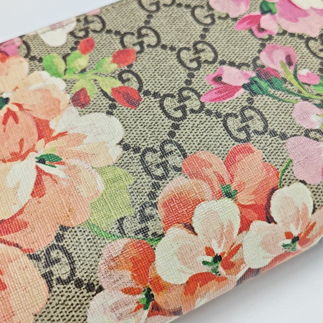 GG Blooms Monogram Coated Canvas Beige
