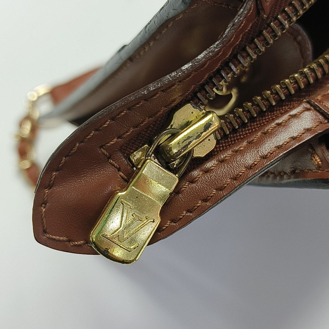 Monogram Coated Canvas Clutch Brown