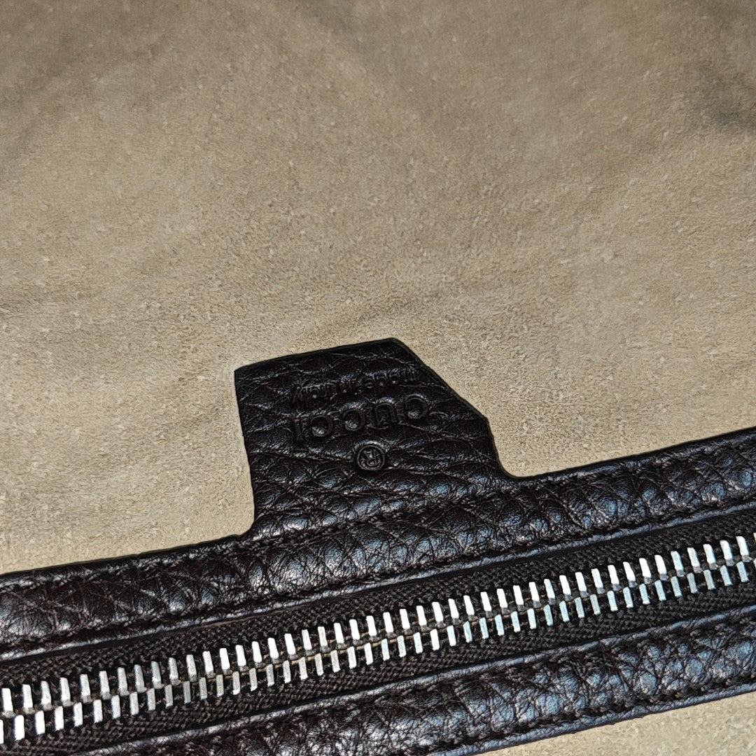 Calfskin Top Handle Bag Brown