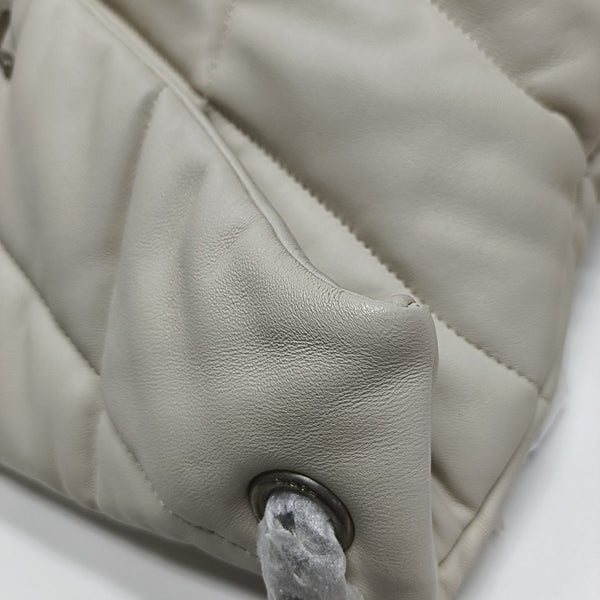 LOULOU Medium Quilted Lambskin White