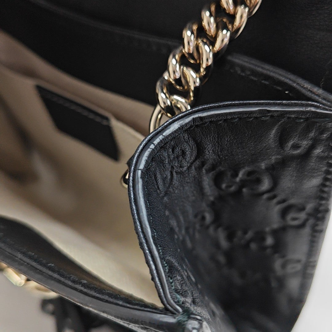 Emily Chain Mini Monogram Calfskin Black