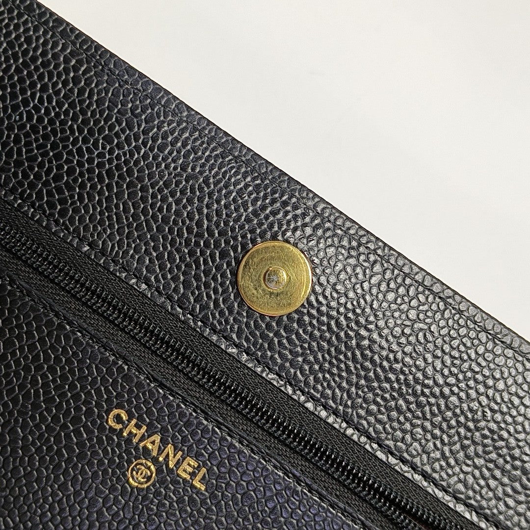 WOC Quilted Grained Calfskin Black