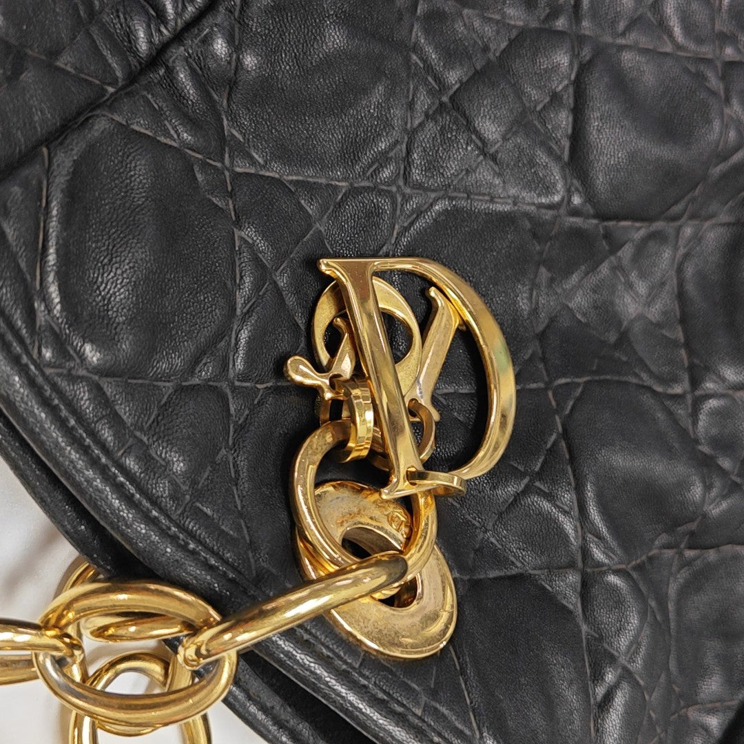 Cannage Calfskin Tote Bag Black
