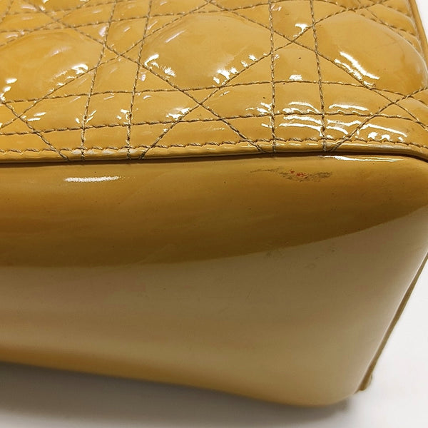 Lady Dior Medium Cannage Patent Leather Yellow