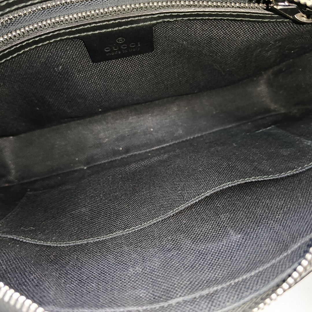 GG Supreme Small Monogram Coated Canvas Black