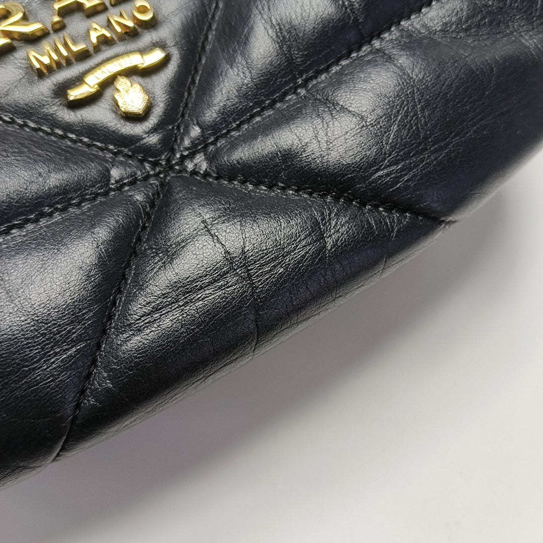 Quilted Lambskin Shoulder Bag Mini Black