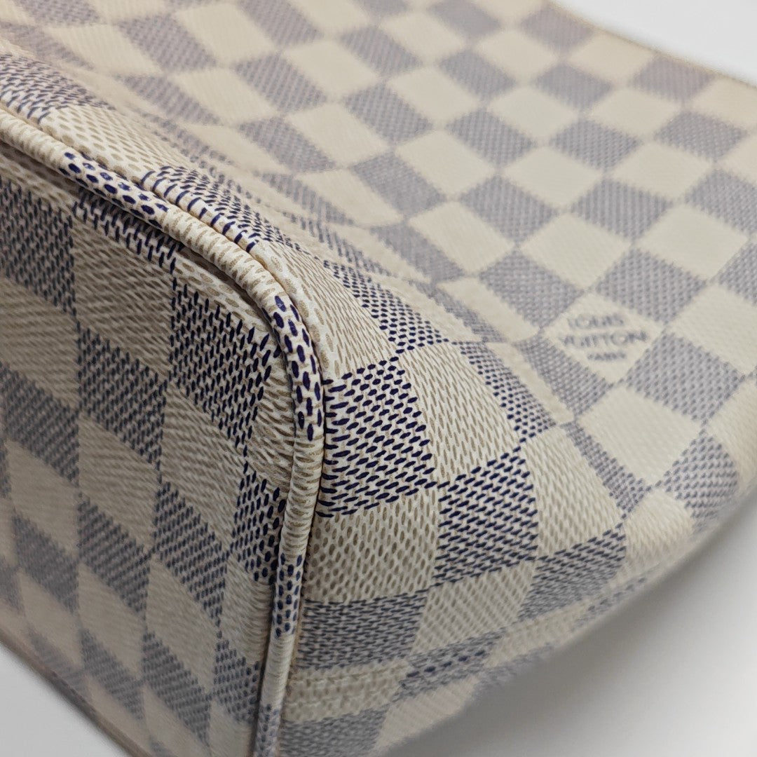 ALL IN PM Damier Azur Coated Canvas White