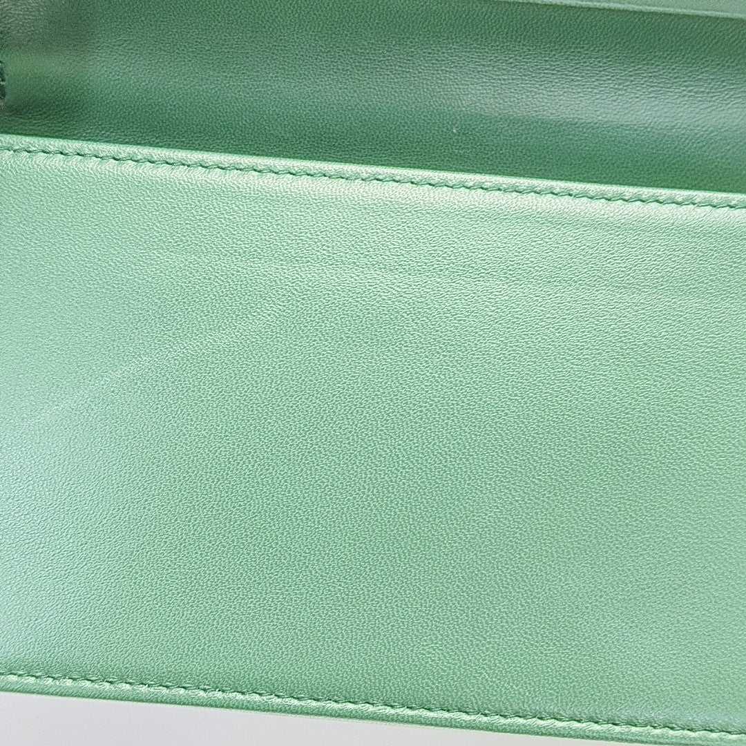 My Miu Quilted Lambskin Green