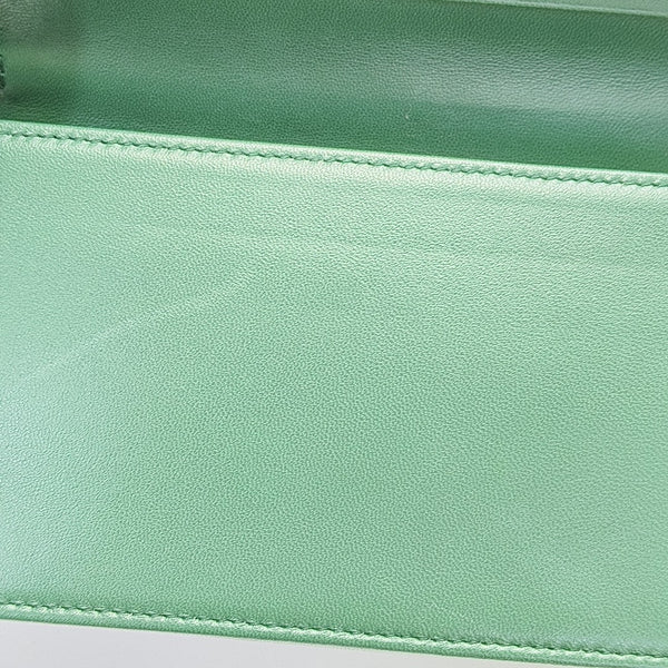 My Miu Quilted Lambskin Green