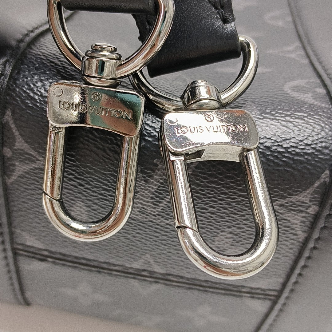 KEEPALL Monogram Coated Canvas Black