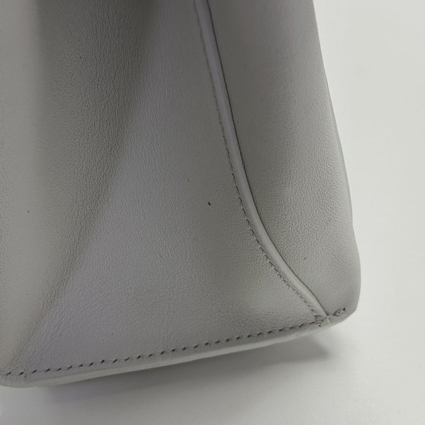 Quilted Calfskin Top Handle Bag White