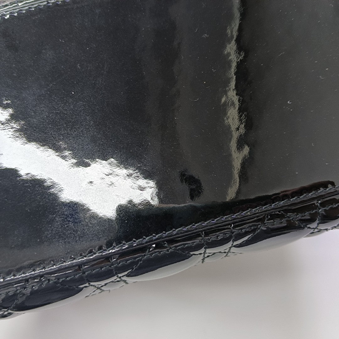 Lady Dior Medium Cannage Patent Leather Black