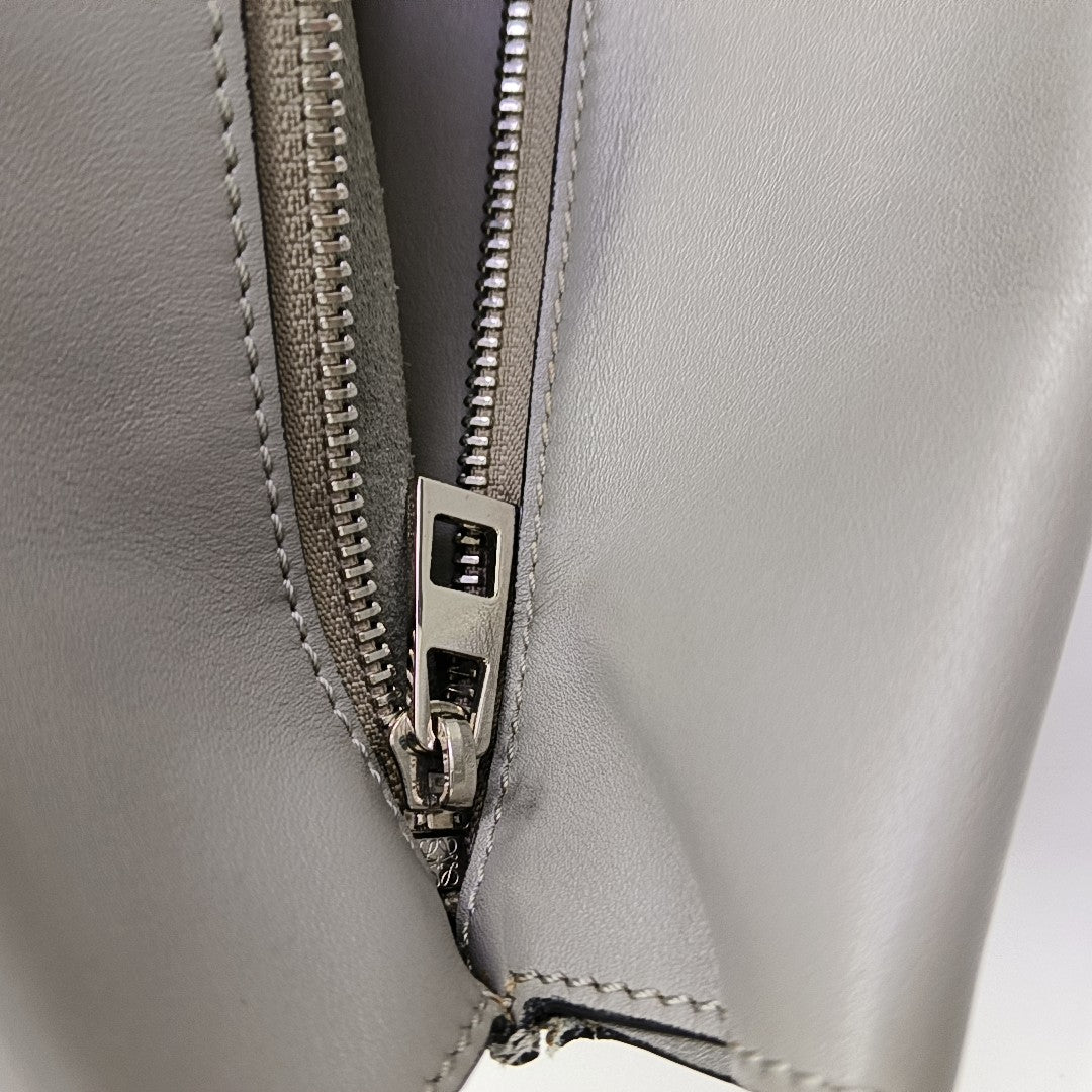 Calfskin Top Handle Bag Gray