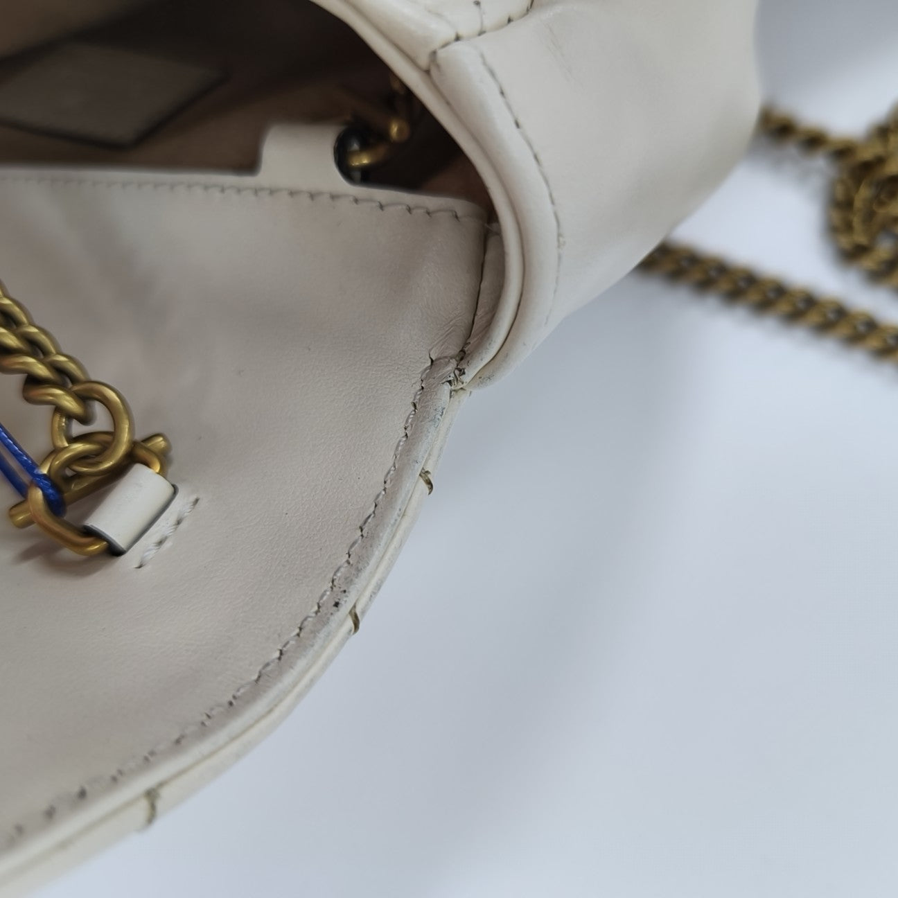 GG Marmont Mini Quilted Calfskin White