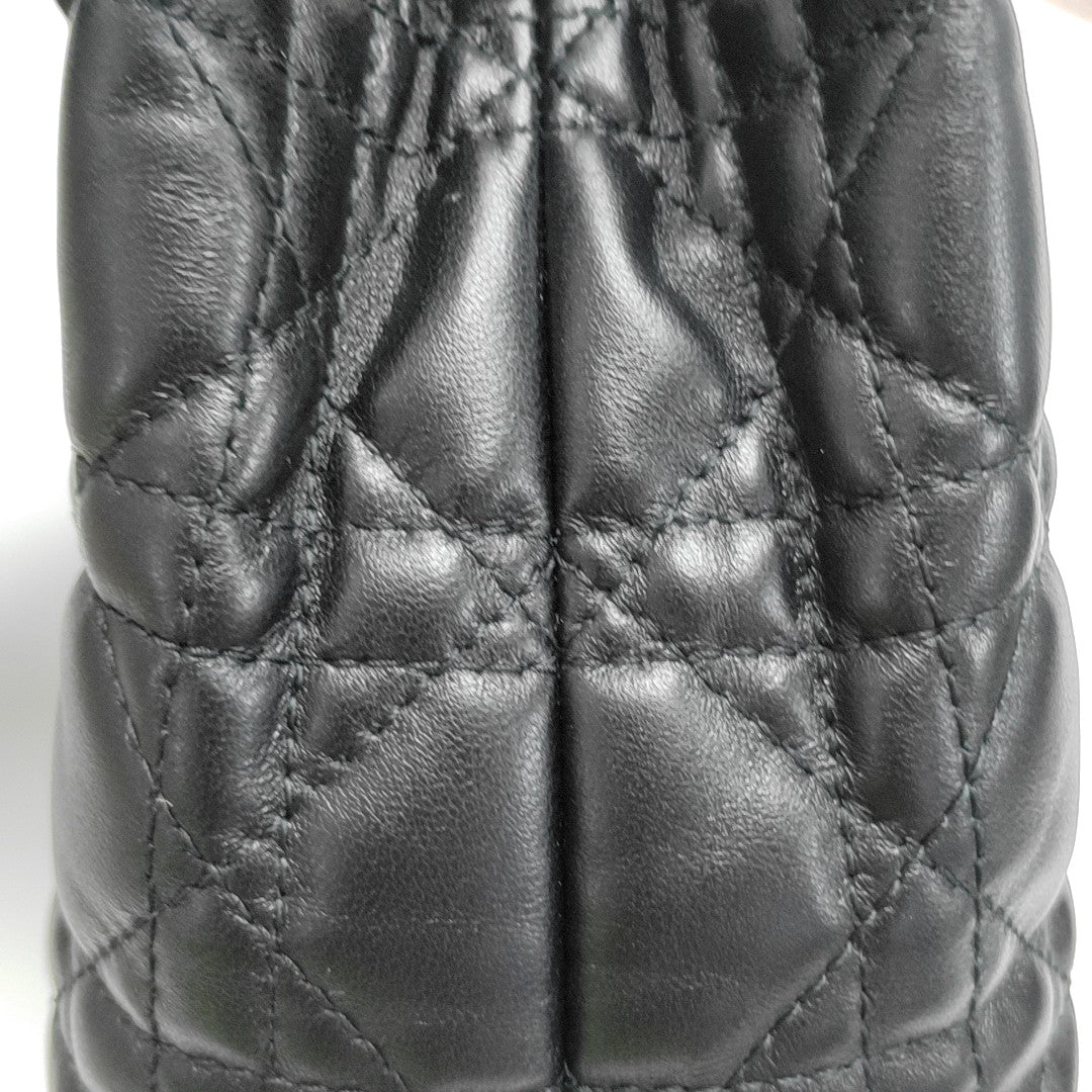 Jolie Top Handle Mini Cannage Lambskin Black