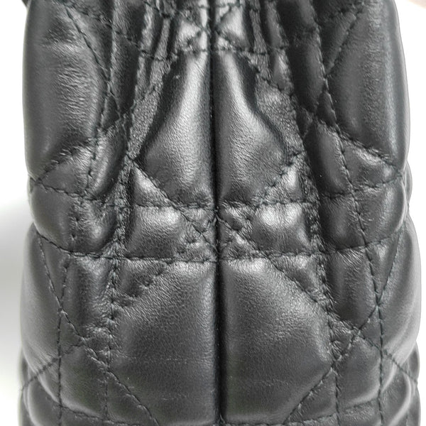 Jolie Top Handle Mini Cannage Lambskin Black