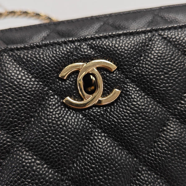 TRENDY CC Quilted Grained Calfskin Black