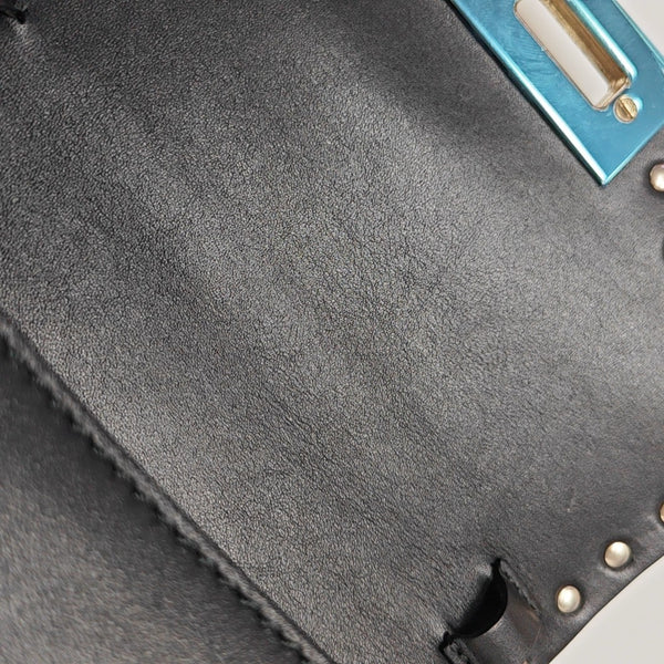 Rockstud Calfskin Black