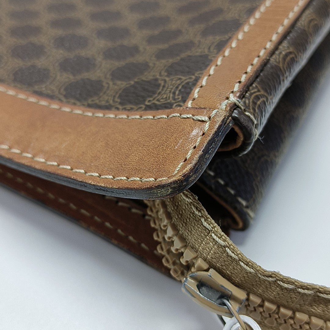 MACADAM CLUTCHES Coated Canvas Brown