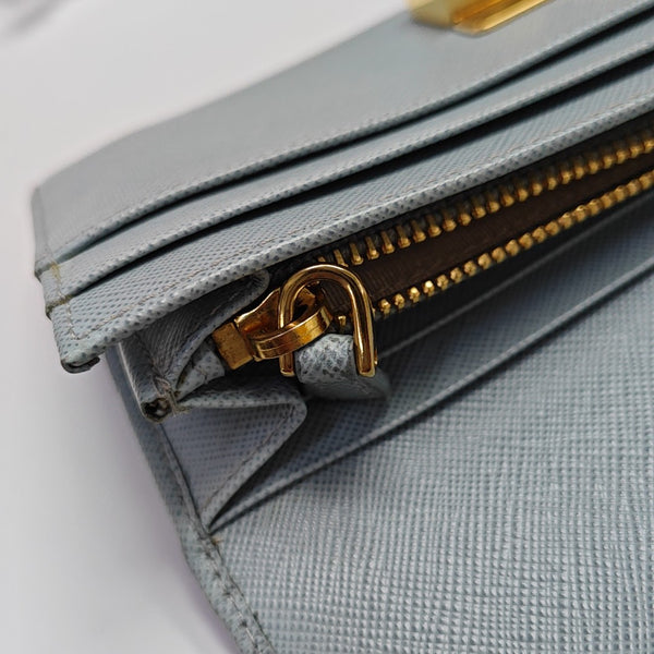 Saffiano Calfskin Clutch Blue