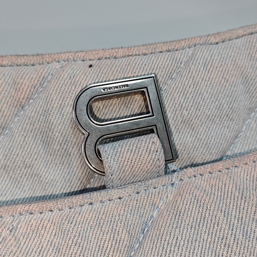 Crush Large Quilted Denim Blue