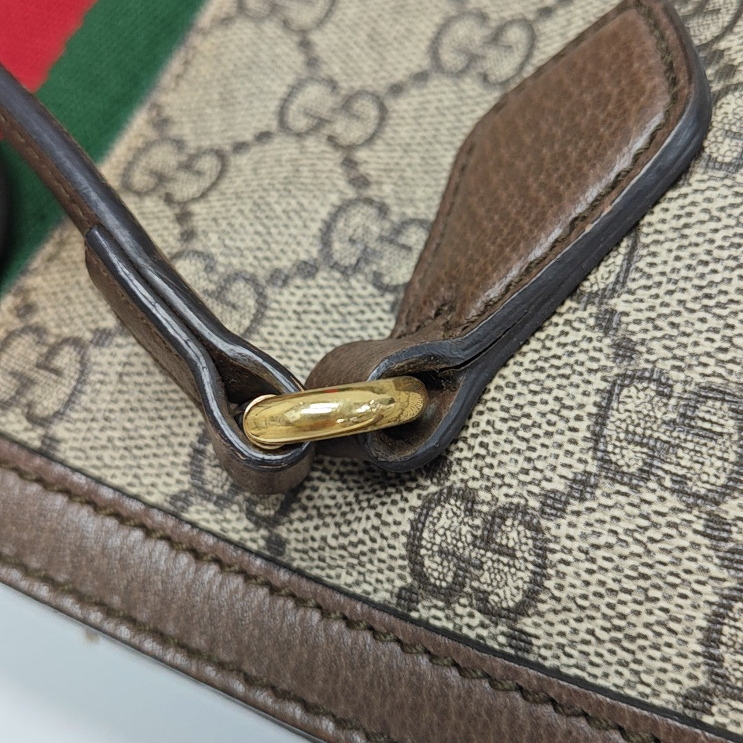 Ophidia Medium Monogram Coated Canvas Beige