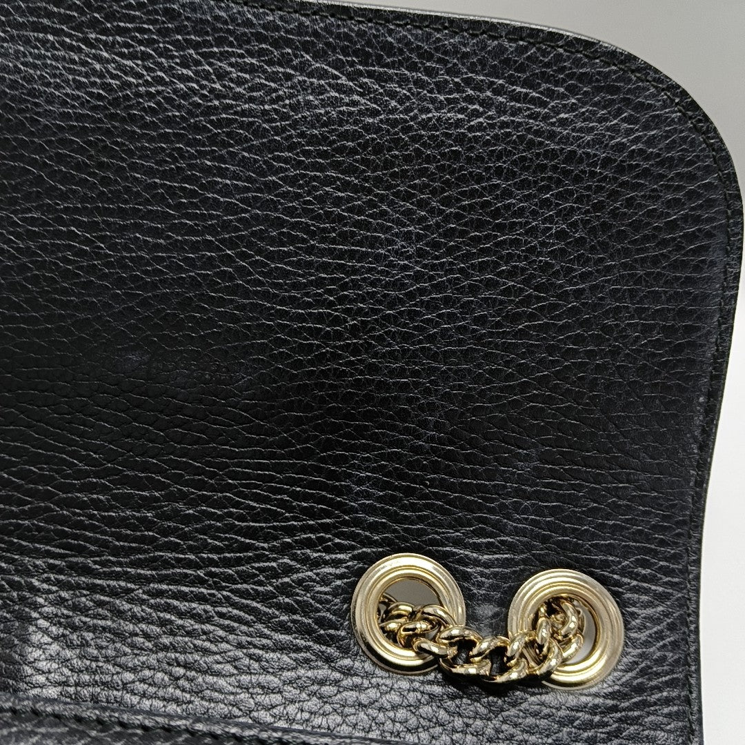 Interlocking G Large Calfskin Black