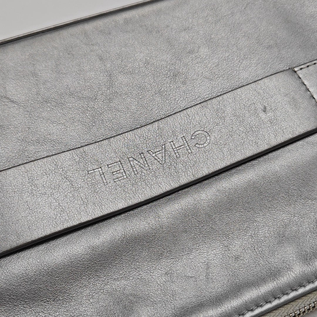 Calfskin Clutch Silver