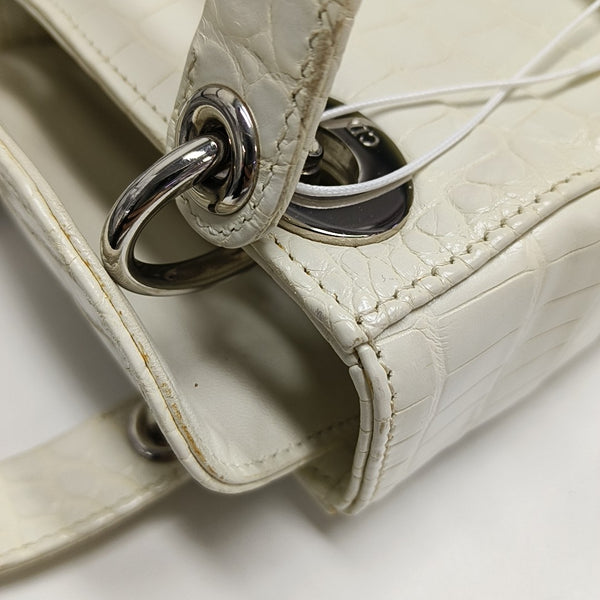 Lady Dior Mini Crocodile White