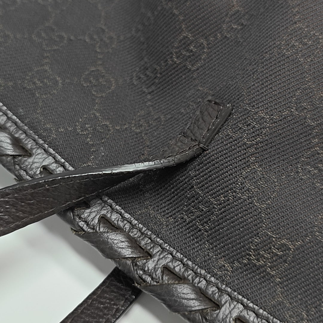 Monogram Canvas Tote Bag Brown