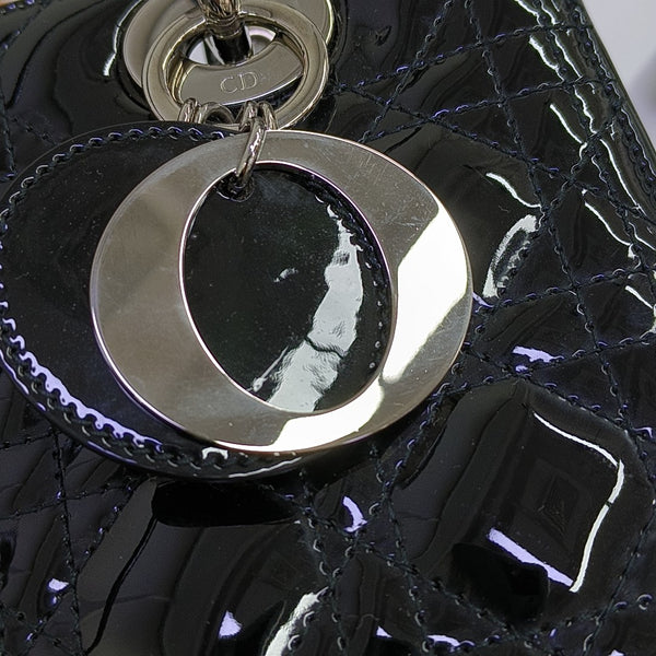 Lady Dior Medium Cannage Patent Leather Black