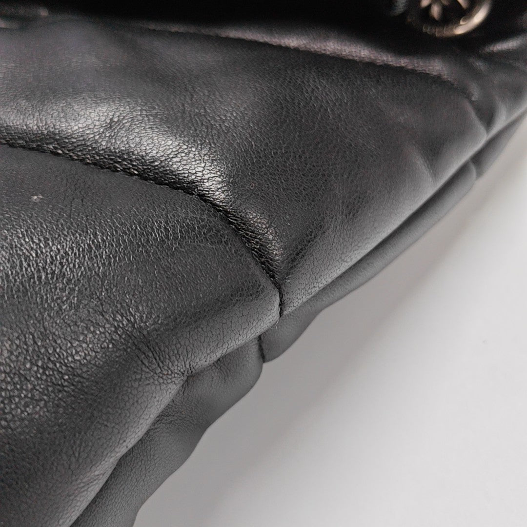 LOULOU Medium Quilted Lambskin Black