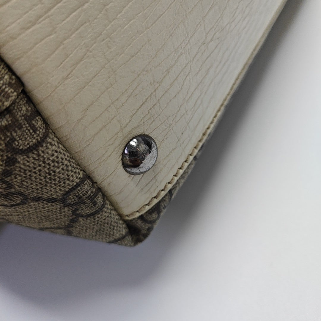Monogram Coated Canvas Tote Bag Beige