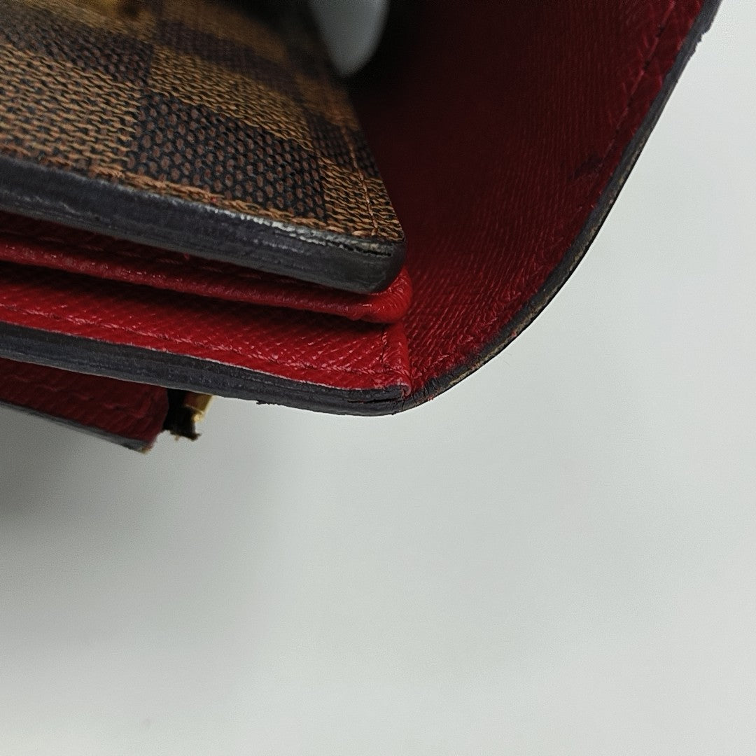 KOALA Damier Ebene Coated Canvas Brown Wallet