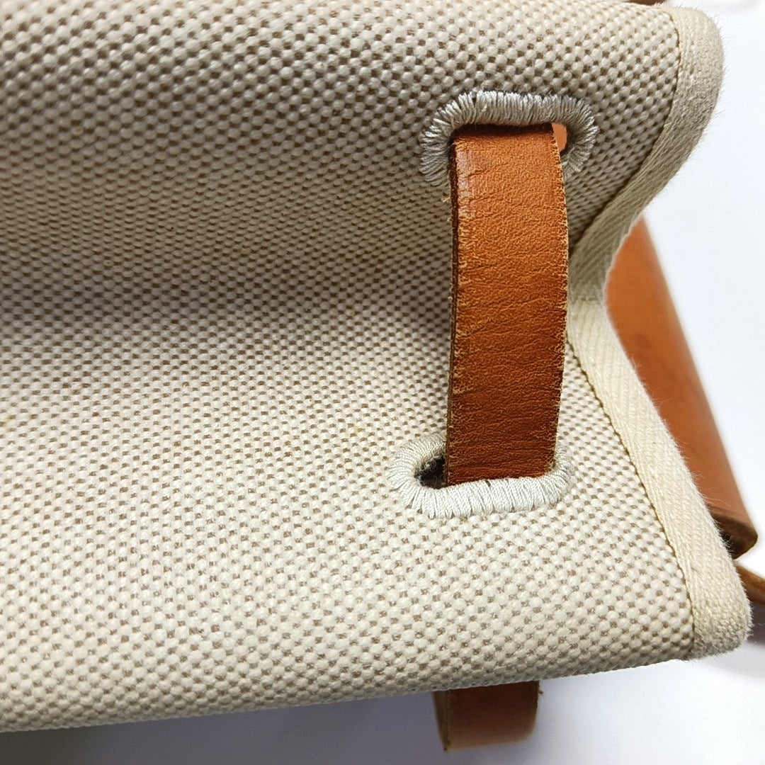 Authenticated pre-owned  Herbag Coated Canvas White - Shoulder Bag at Looply