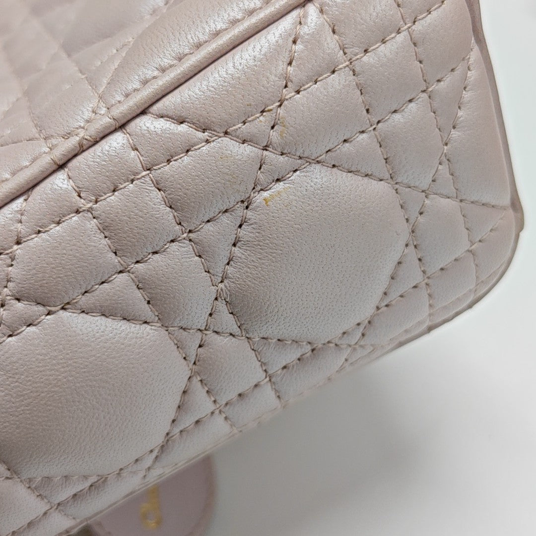 Lady Dior Mini Cannage Lambskin Pink