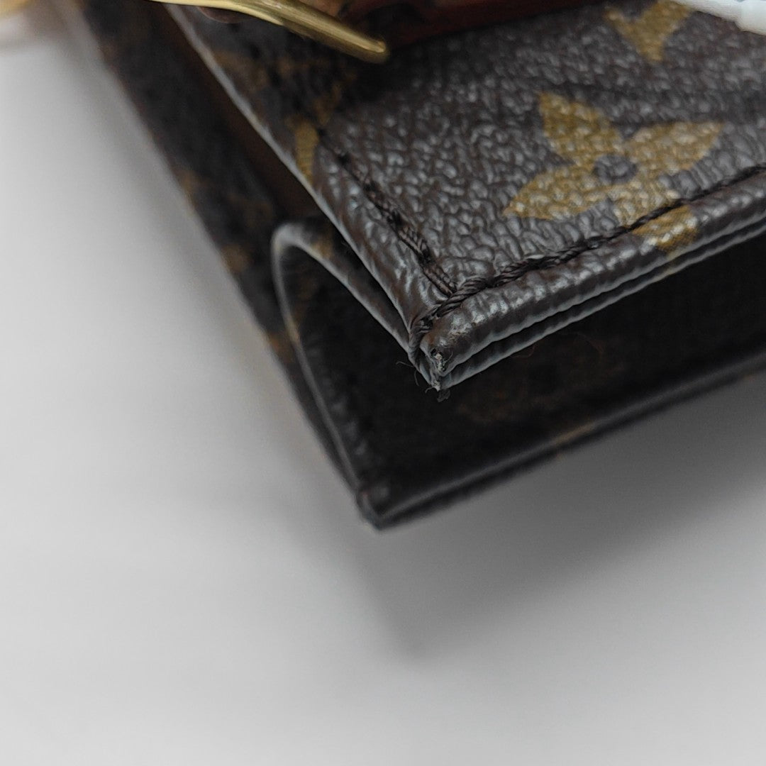 SAC PLAT Mini Monogram Coated Canvas Brown
