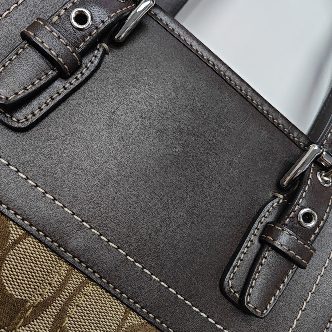 Monogram Canvas Tote Bag Brown