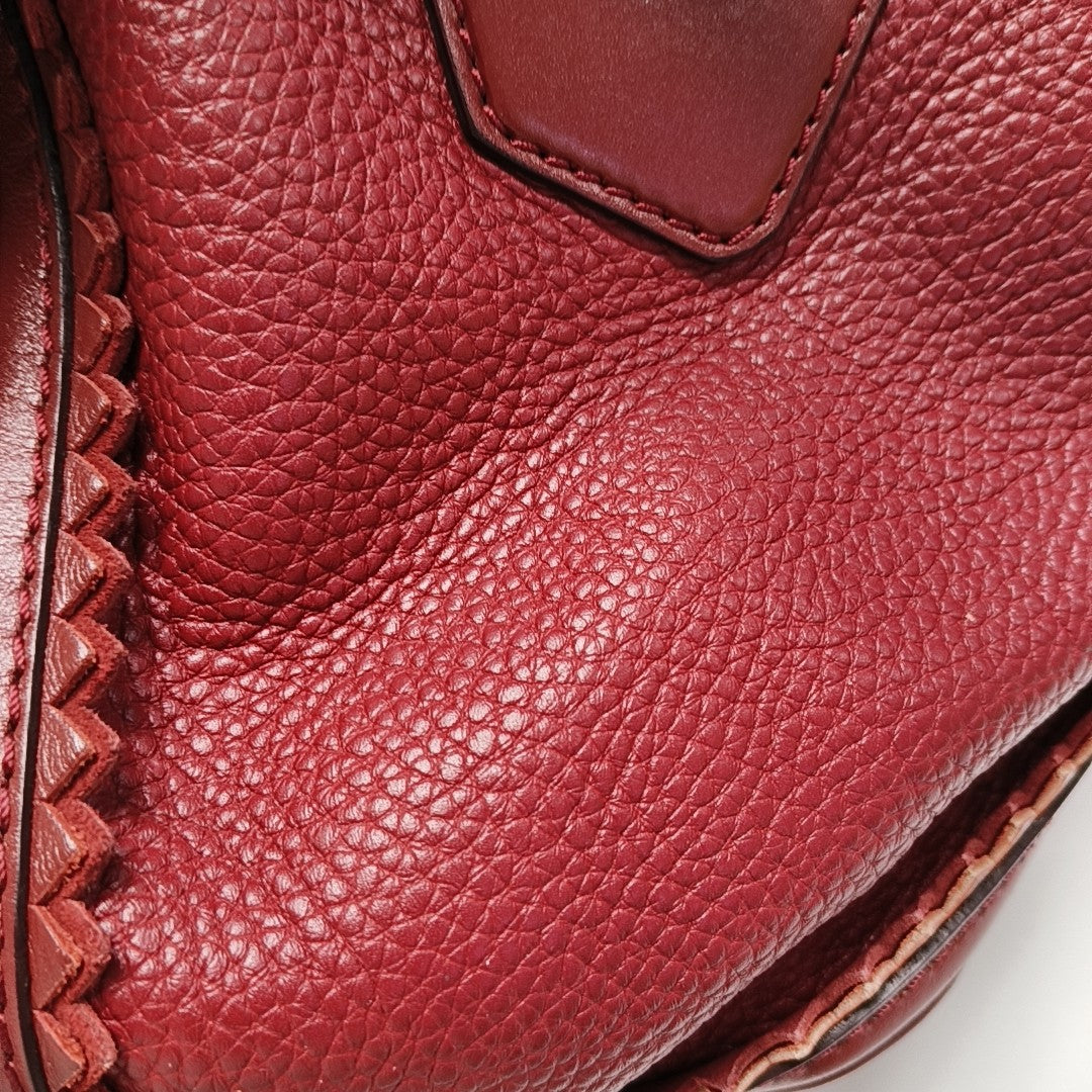 Leather Shoulder Bag Red