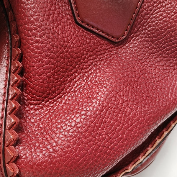 Leather Shoulder Bag Red