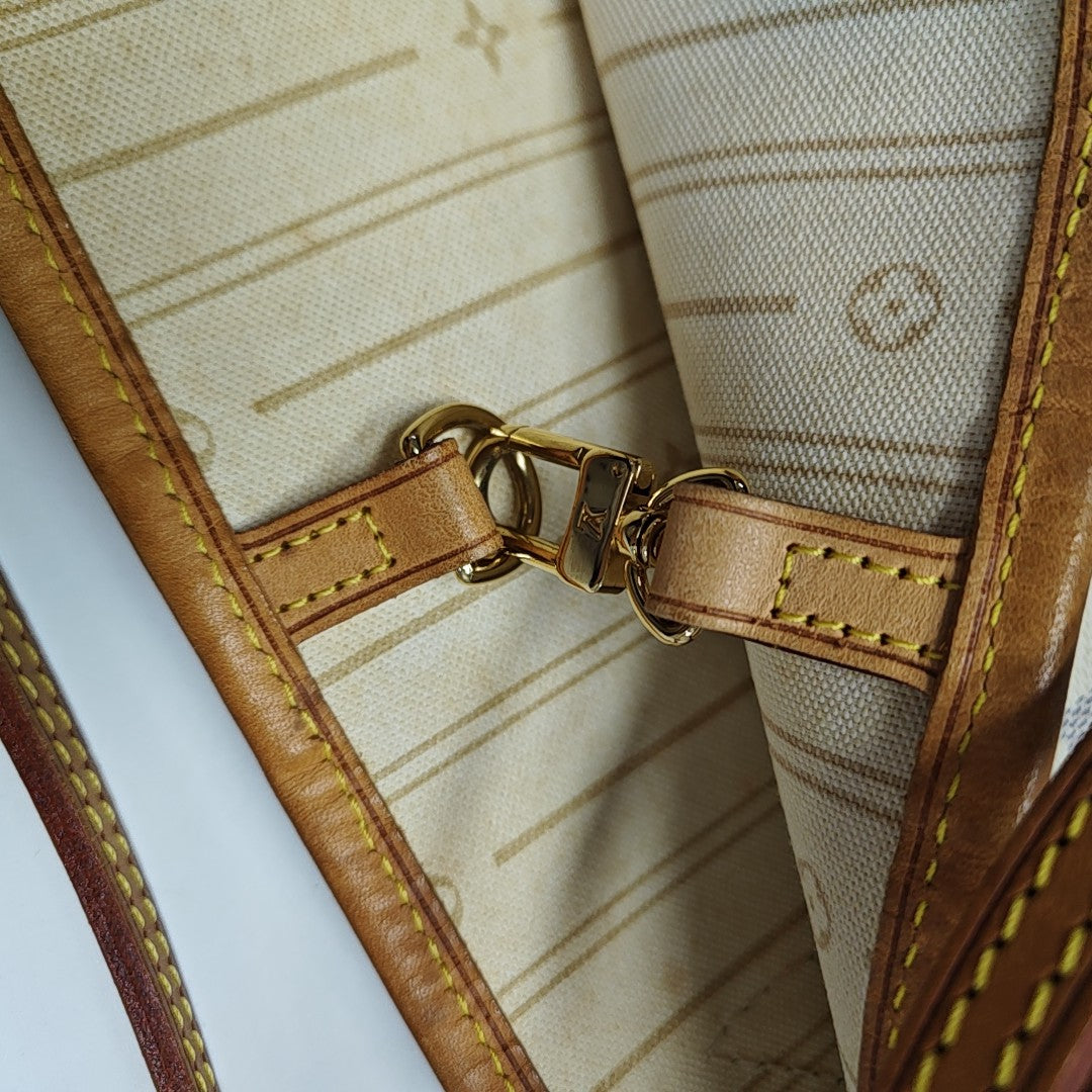 NEVERFULL MM Damier Azur Coated Canvas Beige